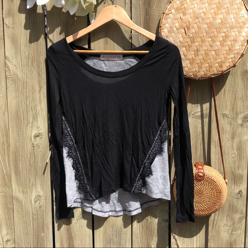 ☀️WOODLEIGH long sleeve grey & black top! Fall